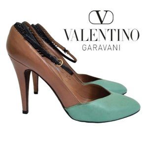 Valentino Garavani  Women's Green/tan Leather Pumps